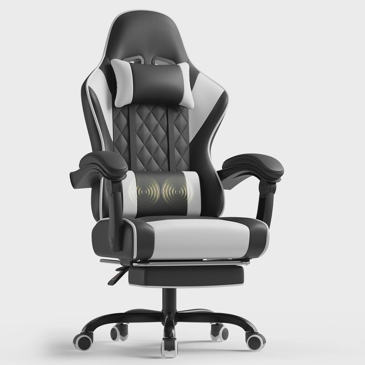 Ergonomische Gaming Stoel In Hoogte Verstelbaar met Massage Lendesteun en Voetensteun