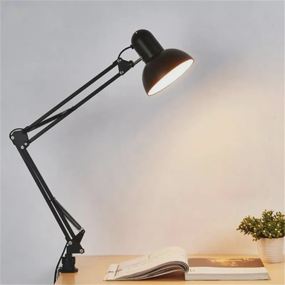 Verstelbare Zwanenhals Bureaulamp met Klem - Flexibele Studielamp voor E27/E26