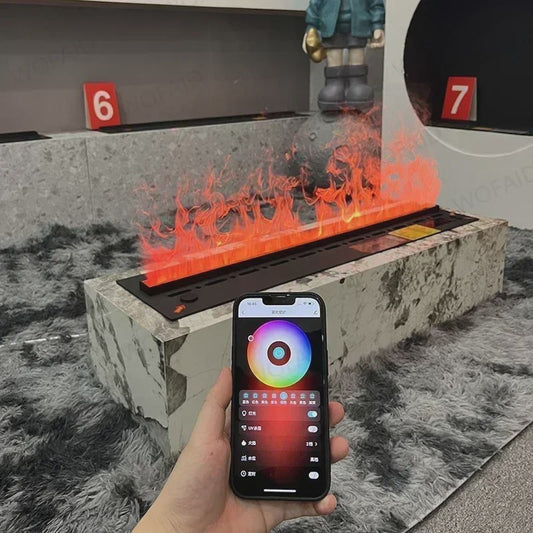 3D Waterdamp Sfeerhaard met Afstandsbediening en Kleurrijke Vlammen