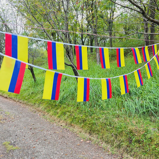 Colombia Vlaggenlijn 14x21cm - 20 Stuks Feestelijke Slingers voor Decoratie