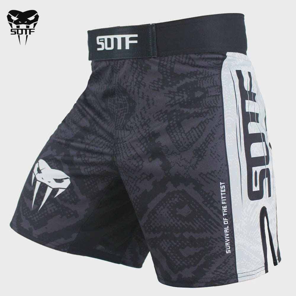 SOTF MMA Shorts met Tijgerprint en Slangenhuid Patroon - Kickboksen & Muay Thai