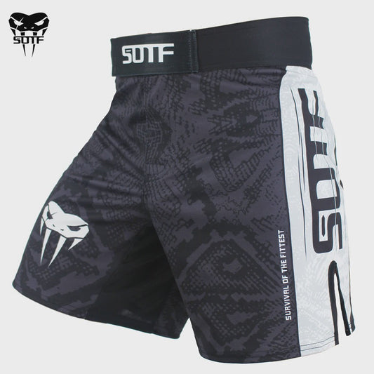 SOTF MMA Shorts met Tijgerprint en Slangenhuid Patroon - Kickboksen & Muay Thai