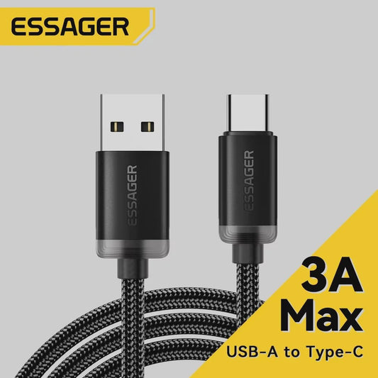 Essager 3A USB-C Laad- en Datakabel - Snel Opladen & Dataoverdracht