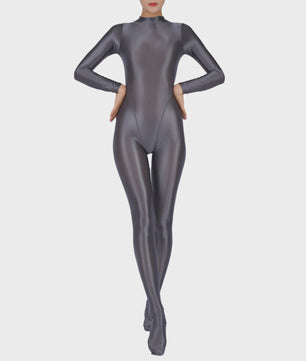 Dames Full Body Jumpsuit met Voetjes - Lange Mouwen, Strakke Sport Bodysuit voor Yoga & Gym