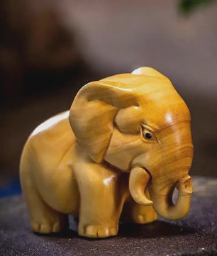 Houten Dieren Beeldjes: Neushoorn, Nijlpaard & Olifant - Handgesneden Decoratie