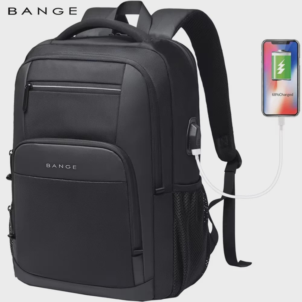 BANGE Waterdichte Laptop Rugzak 15.6 inch met USB Laadpoort - Multifunctioneel voor Reizen, School & Werk