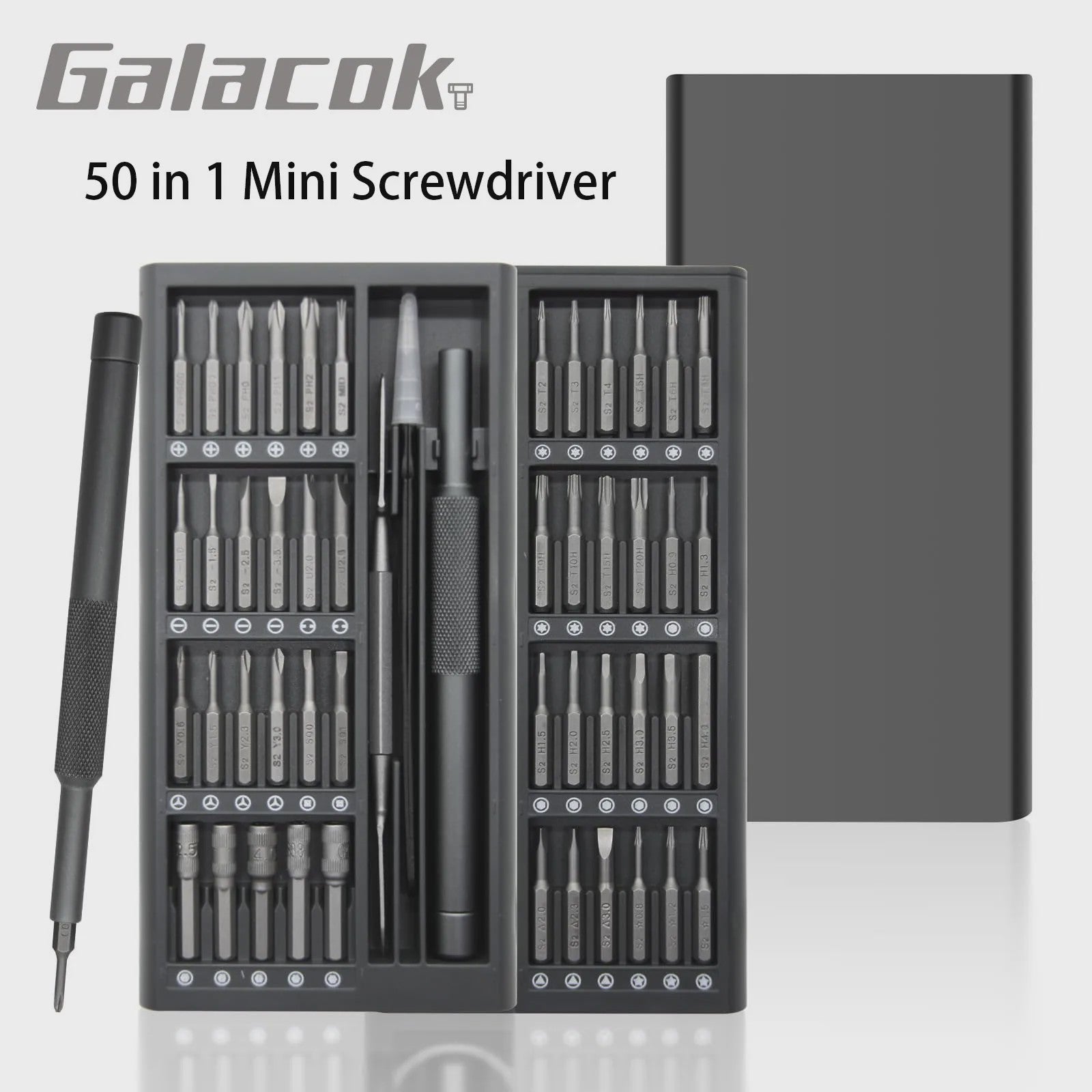Galacok 50-in-1 Precisie Schroevendraaierset - Magnetisch S2 Bit Reparatiegereedschap
