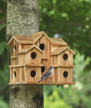 Groot Houten Vogelhuis voor Tuin & Binnenplaats - Handgemaakt Decoratie voor Tuinvogels