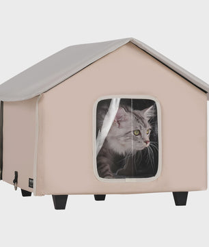 Verwarmd Kattenhuis Buiten - Waterdicht, Verstelbare Temperatuur & Timer
