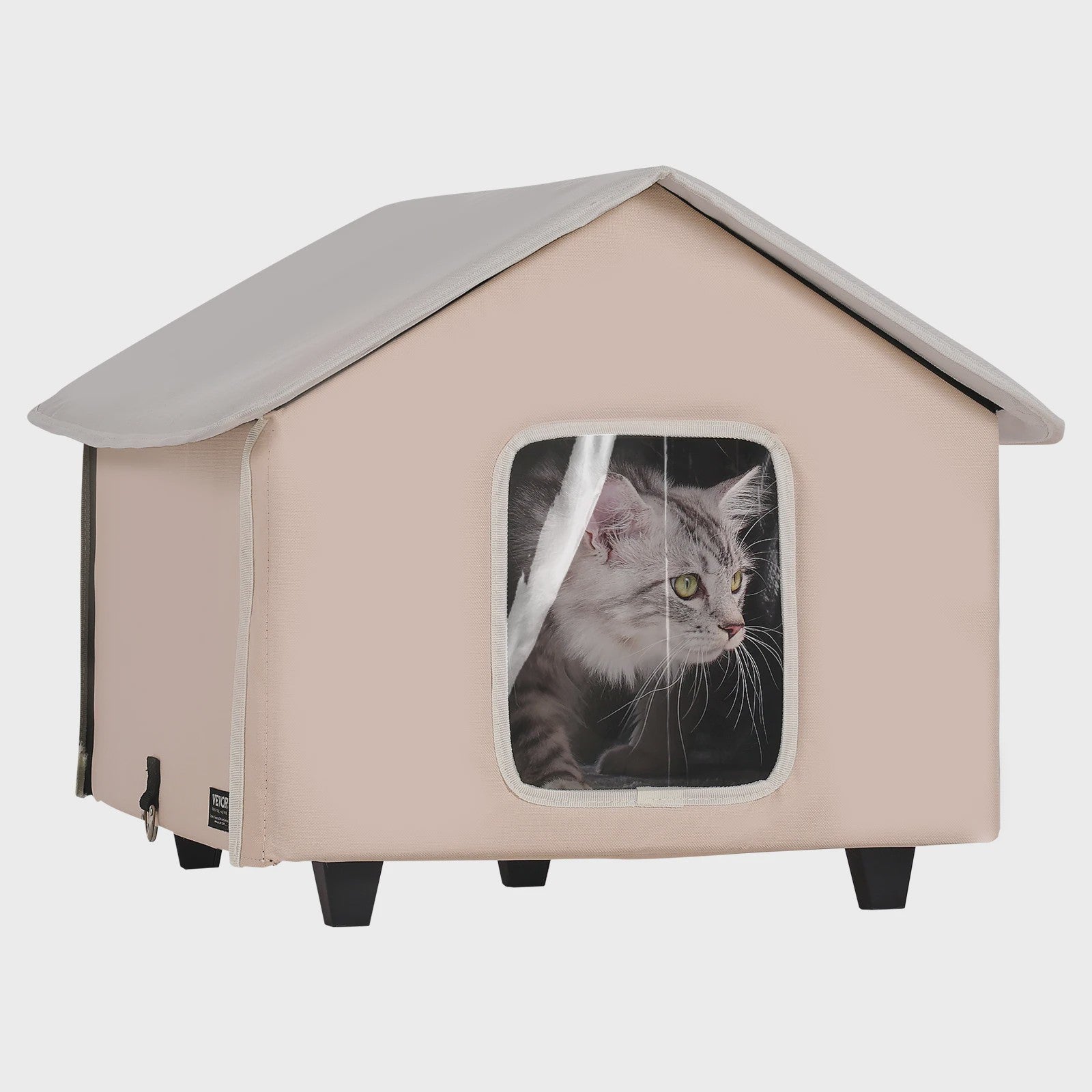 Verwarmd Kattenhuis Buiten - Waterdicht, Verstelbare Temperatuur & Timer