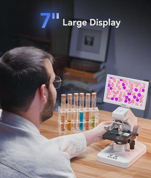 TOMLOV DM301 Max Digitale Biologische Microscoop - 1200x Zoom met 7" Scherm voor Onderwijs