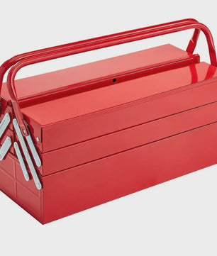 18-inch Metalen Gereedschapskist - 3 Lagen, 5 Vakken, Draagbaar & Inklapbaar