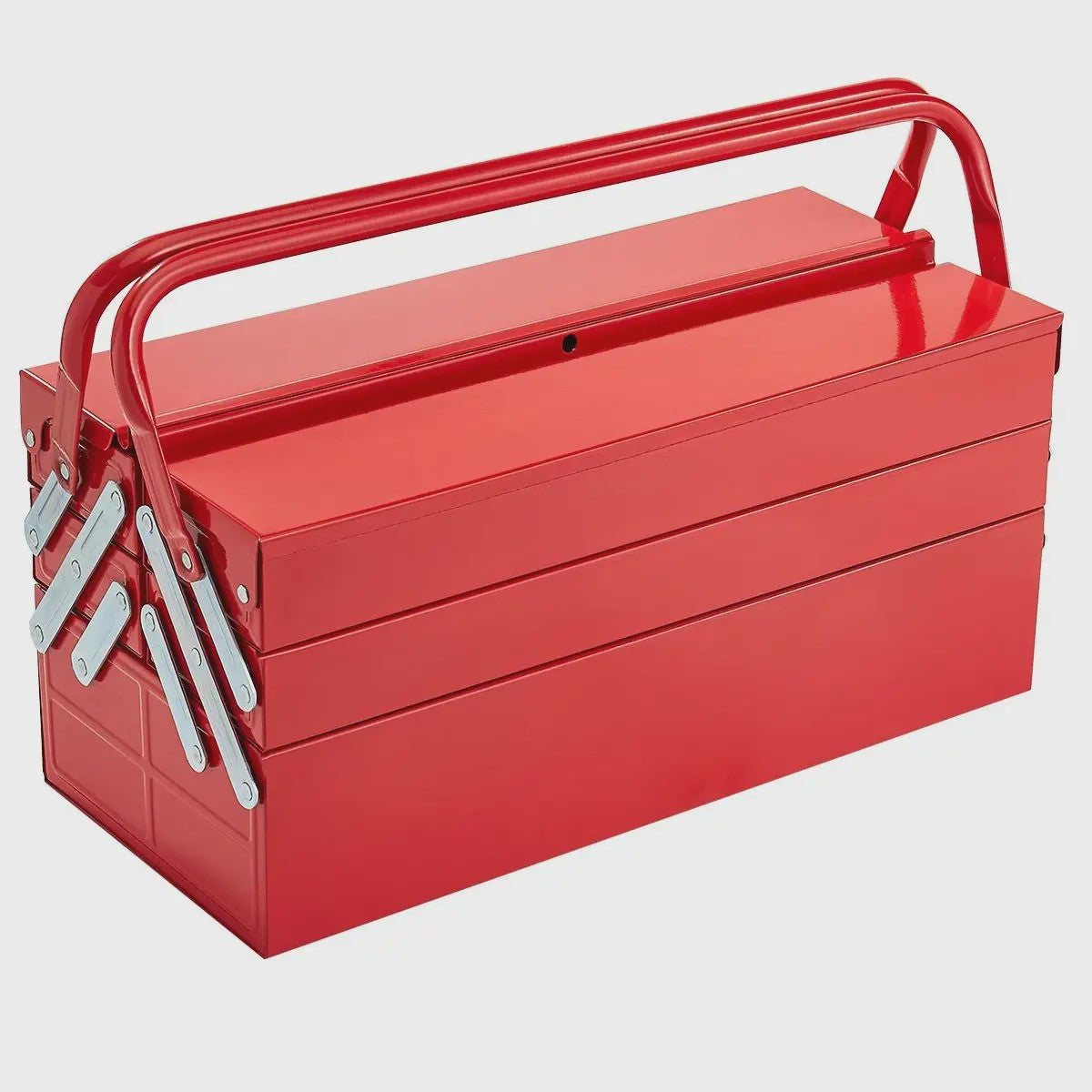 18-inch Metalen Gereedschapskist - 3 Lagen, 5 Vakken, Draagbaar & Inklapbaar