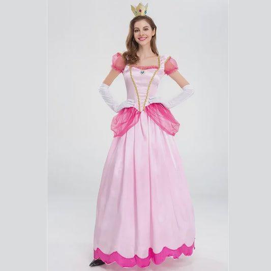 Prinsessenjurk Peach - Dameskostuum voor Feestjes, Carnaval & Cosplay