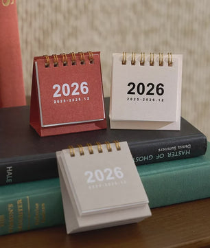 Mini Bureaukalender 2026 - Creatieve Spiraalgebonden Kalender voor Bureau Decoratie & Kantoor