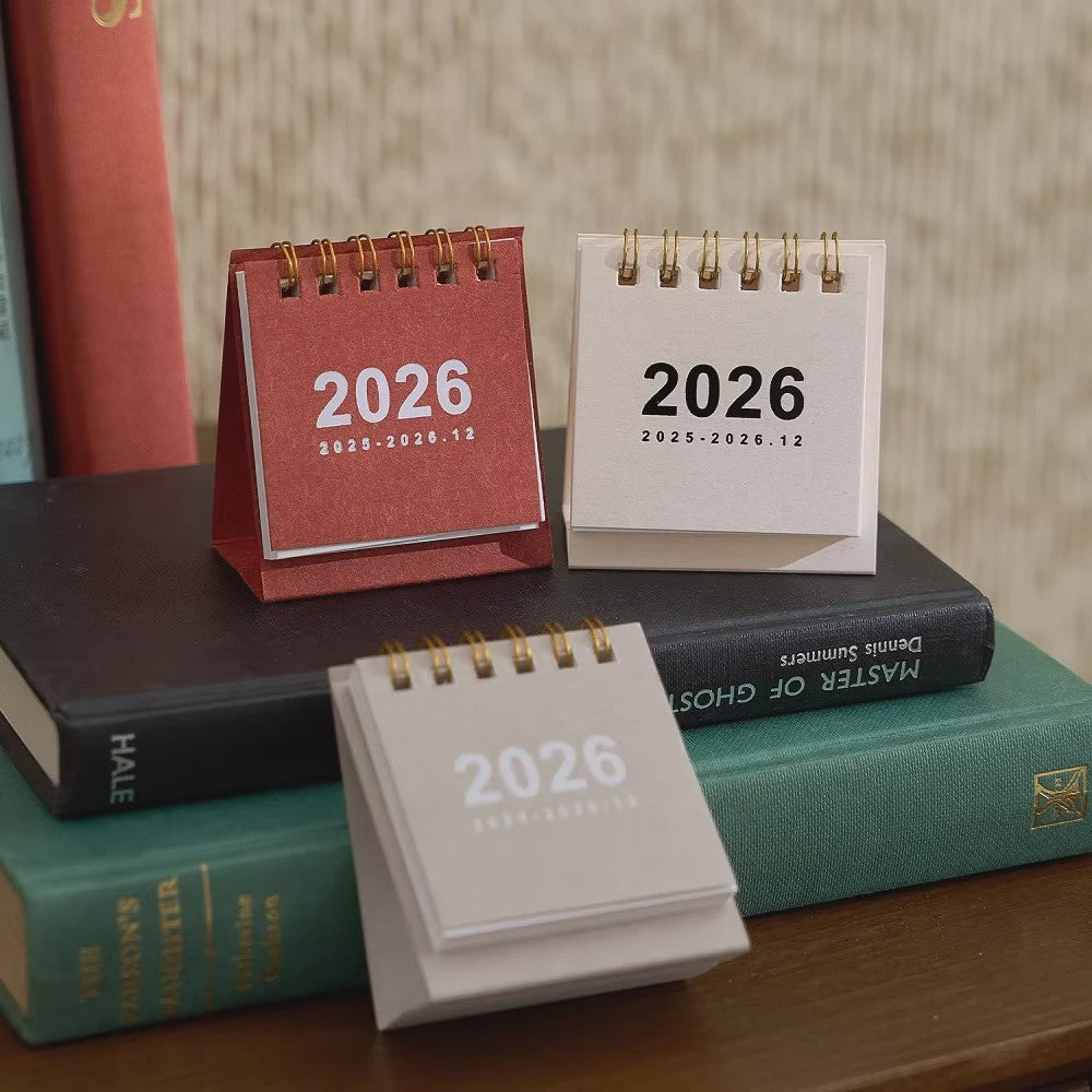 Mini Bureaukalender 2026 - Creatieve Spiraalgebonden Kalender voor Bureau Decoratie & Kantoor