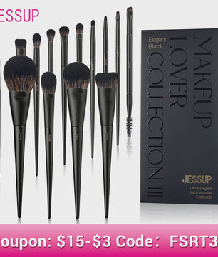 Jessup 14-delige Make-up Kwasten Set: Compleet voor Foundation, Oogschaduw & Contour