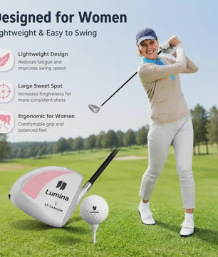 Lichtgewicht Golfclub voor Dames (12° Driver, 460CC) - Ideaal voor Dagelijkse Oefening en Gemakkelijk Transport