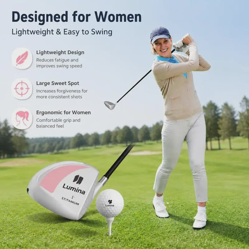Lichtgewicht Golfclub voor Dames (12° Driver, 460CC) - Ideaal voor Dagelijkse Oefening en Gemakkelijk Transport