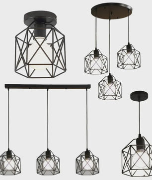 Industriële Vintage Hanglamp LED - Metalen Kooi Design voor Keuken, Woonkamer