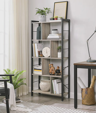 VASAGLE Boekenkast met Metalen Frame - Stijlvolle Opbergkast voor Studie en Woonkamer