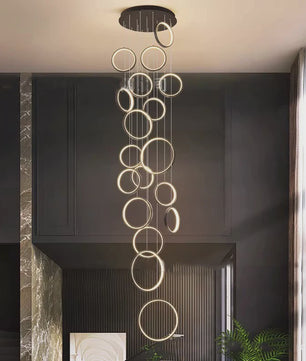 Moderne LED Plafondlamp Ring Chandelier - Hanglamp voor Woonkamer & Eetkamer