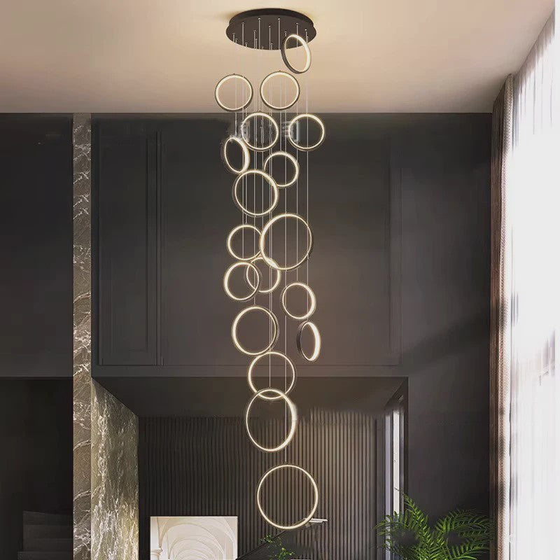 Moderne LED Plafondlamp Ring Chandelier - Hanglamp voor Woonkamer & Eetkamer
