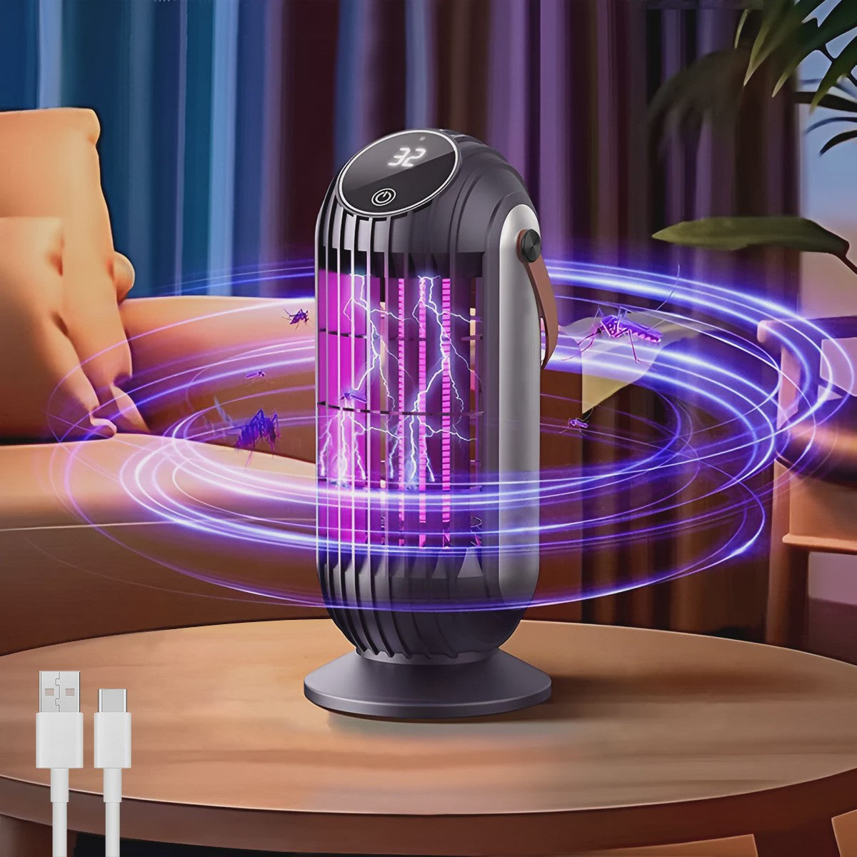 Oplaadbare Muggenlamp 4000mAh - 2-in-1 Insectendoder & Nachtlampje