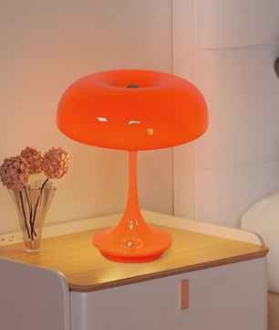 Moderne Oranje Mushroom Tafellamp met Touch Control - 3 Kleuren & Dimbaar