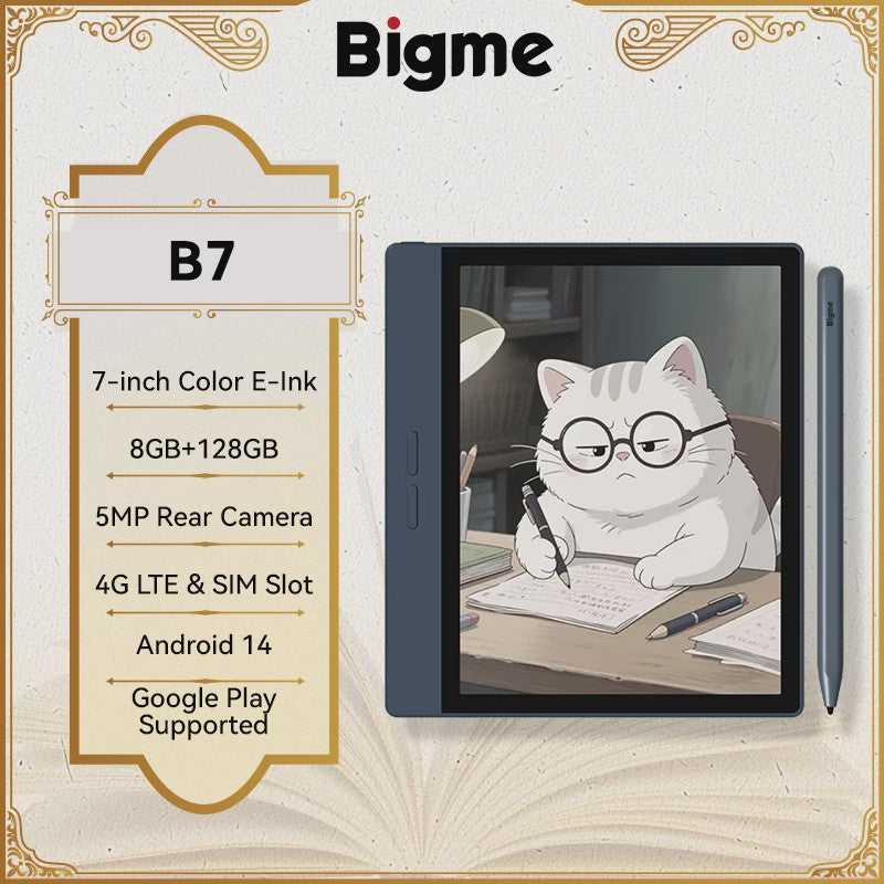 Bigme B7: 7" E-Ink E-Reader met Android 14, 8+128GB en Penondersteuning
