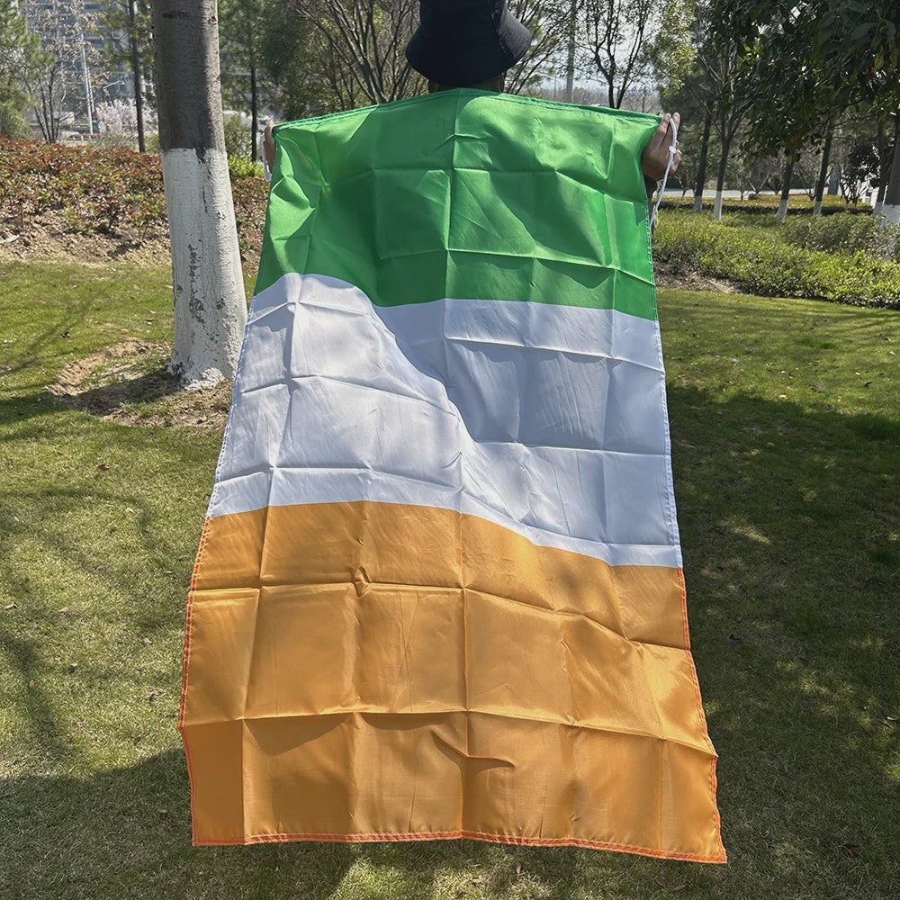 Ierse Vlag 90x150cm - Polyester Vlag van Ierland voor Binnen en Buiten