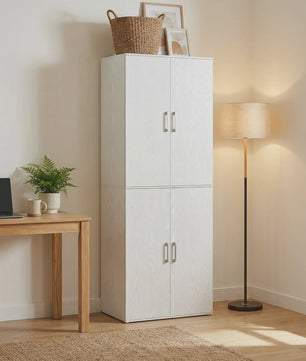 Hoge Opbergkast met 4 Deuren en 5 Planken - 180 cm Hoog, Veelzijdig