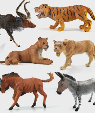 Realistische Dierenfiguren Set: Leeuw, Tijger, Zebra, Antilope & Meer