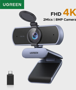 4K Webcam met Autofocus, AI Noise Cancelling Microfoons & Privacy Cover