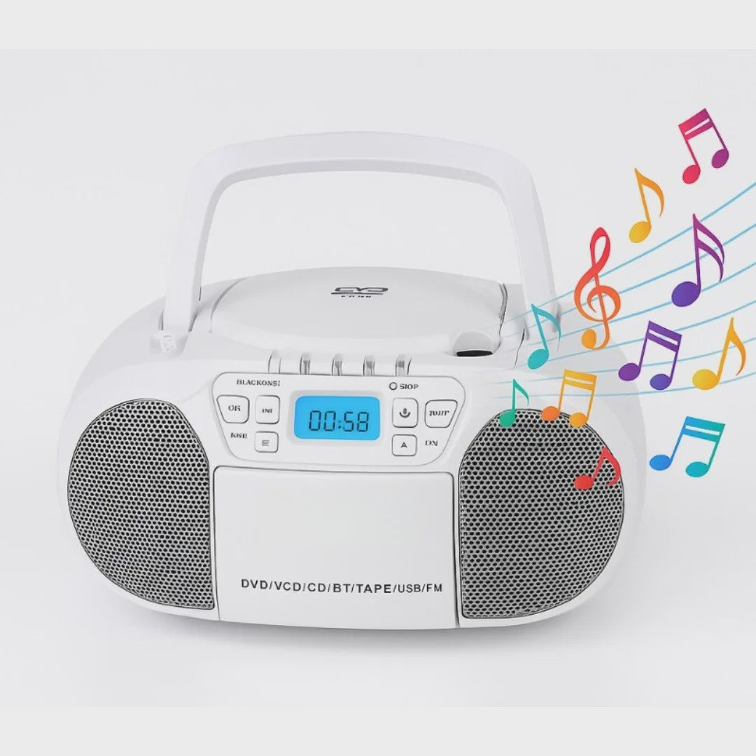 Multifunctionele DVD Speler met Bluetooth, Cassette, USB, Radio en Opnamefunctie