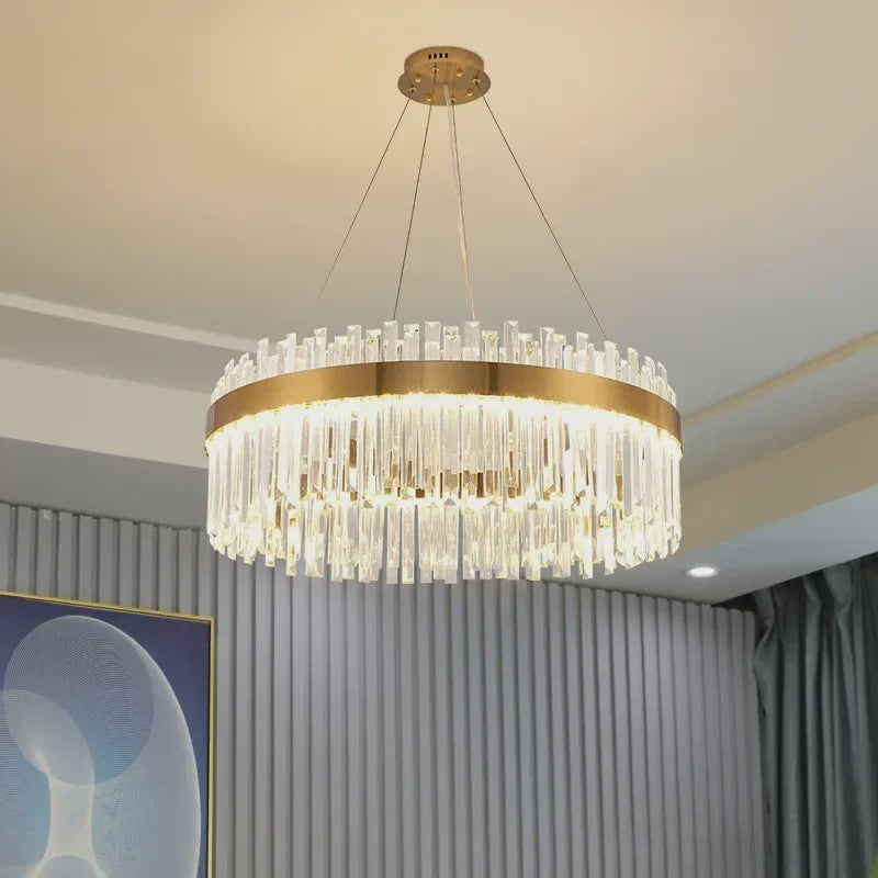 Moderne Kristallen Plafond Hanglamp Goud - Luxe Verlichting voor Woonkamer & Eettafel