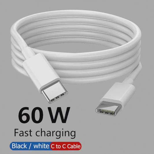 USB-C naar USB-C Kabel 60W PD Snelladen & Data | 1M/2M/3M