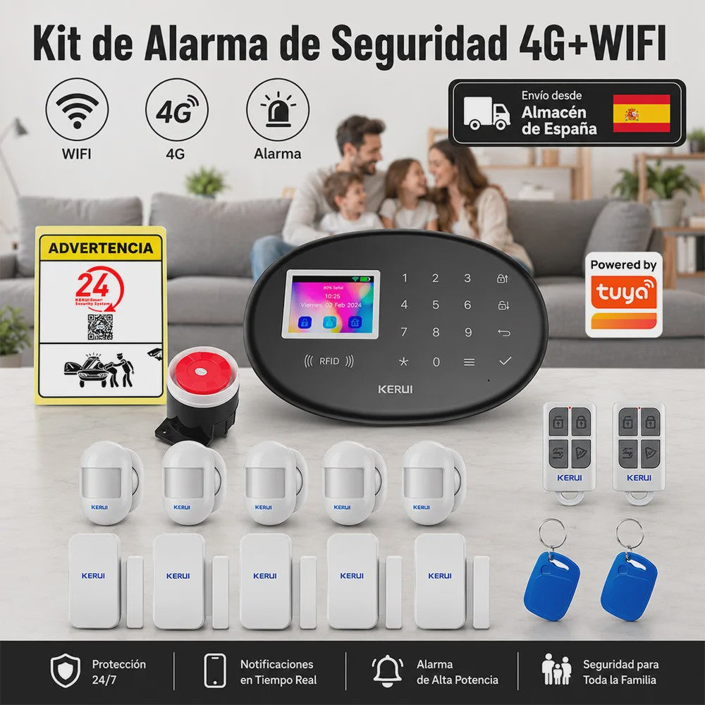 KERUI W20 WiFi GSM Alarmsysteem met Tuya Smart App - Draadloze Home Security Kit