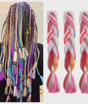 3x Jumbo Braids Haar Extensions - 24 Inch Synthetisch Vlecht Haar in 4 Kleuren voor Kinderen & Volwassenen