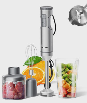 Krachtige 4-in-1 Hand Blender met RVS Staaf, Mixer, Hakker & Garde