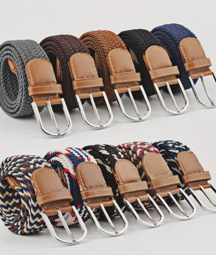 Unisex Gevlochten Elastische Riem met Pin Gesp - 107-130cm
