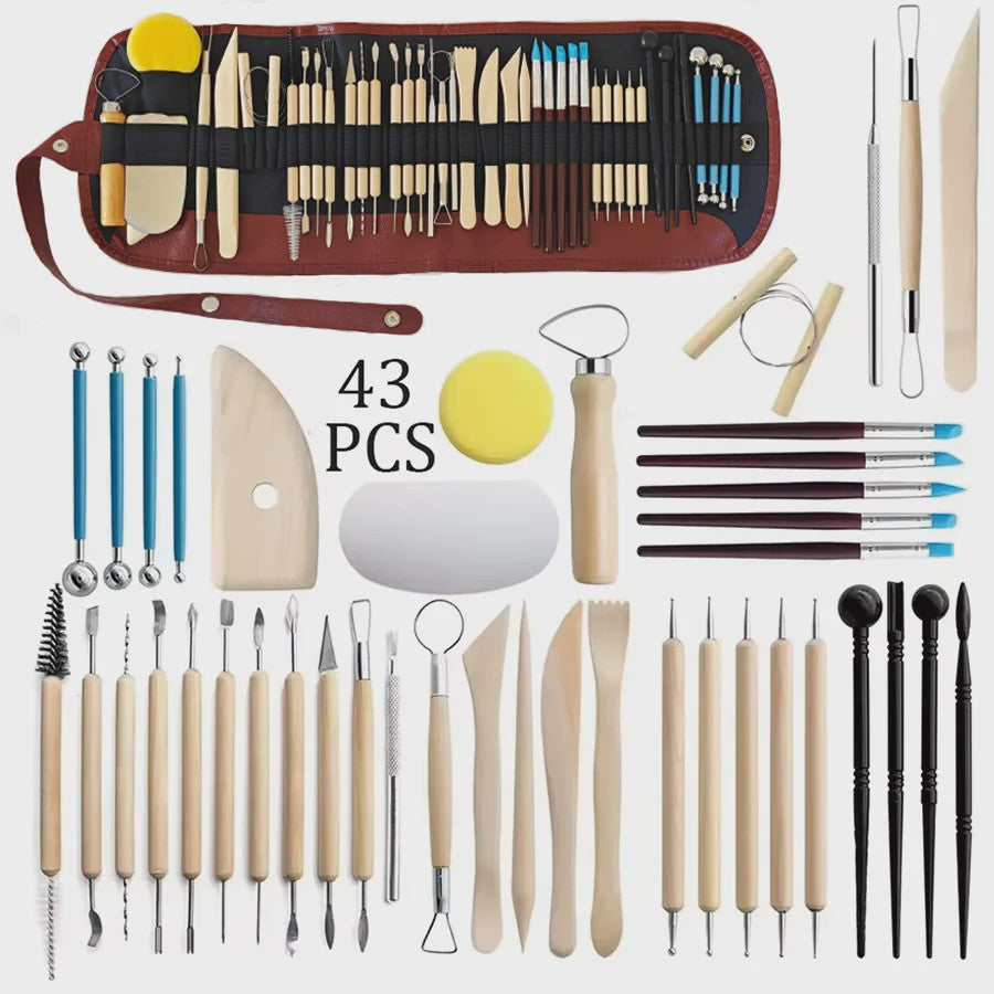 Uitgebreide Klei Modelleer- en Boetseer Gereedschap Set - 8-61 Delig