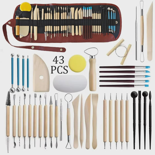 Uitgebreide Klei Modelleer- en Boetseer Gereedschap Set - 8-61 Delig