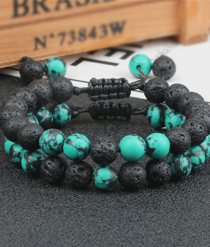 Verstelbare Lava Kralen & Tijgeroog Armband - Yoga & Helende Sieraden voor Hem en Haar