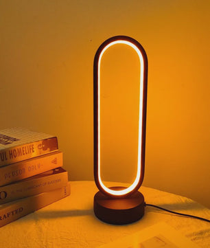 Moderne Ring Lamp voor Slaapkamer & Woonkamer - Drie Kleuren & Dimbaar LED Nachtlampje