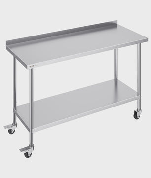 RVS Werktafel met Wielen - 24x60 inch - Zwaar Uitvoering - Professioneel & Thuisgebruik