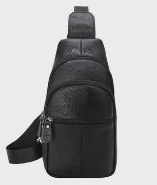 Luxe Leren Borstas Heren - Grote Capaciteit, Zakelijk & Casual Crossbody Tas