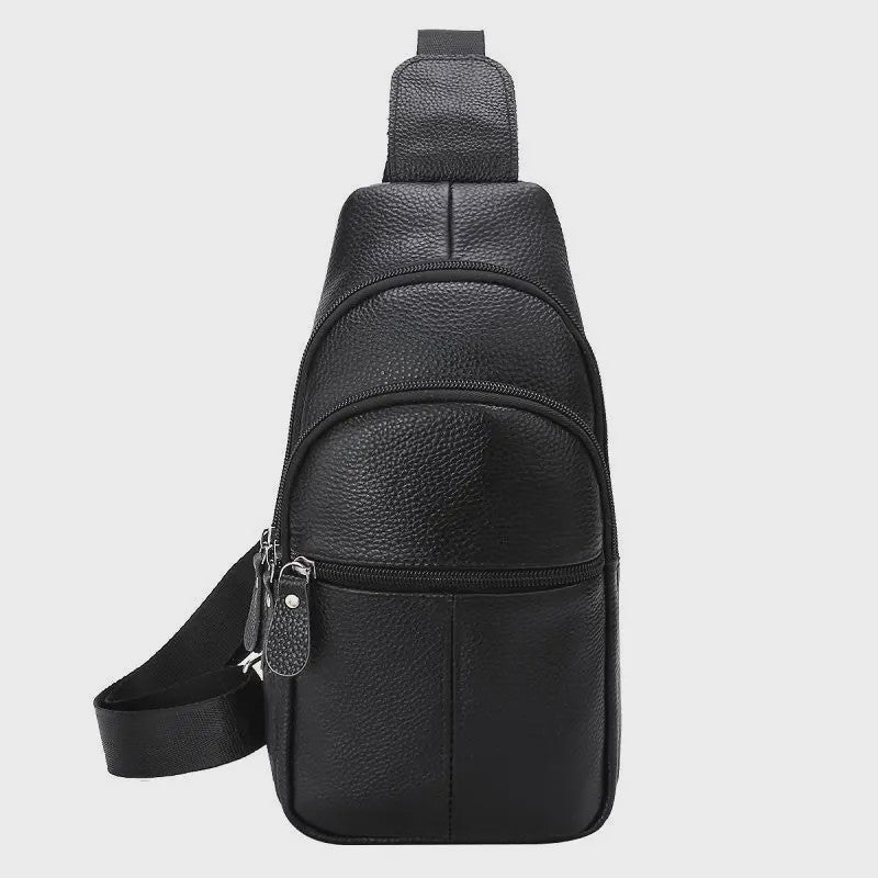 Luxe Leren Borstas Heren - Grote Capaciteit, Zakelijk & Casual Crossbody Tas