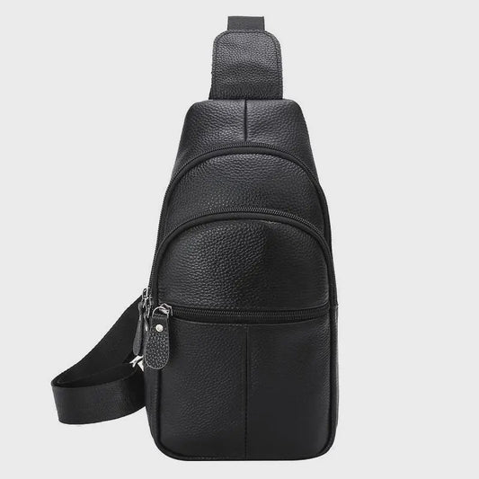 Luxe Leren Borstas Heren - Grote Capaciteit, Zakelijk & Casual Crossbody Tas