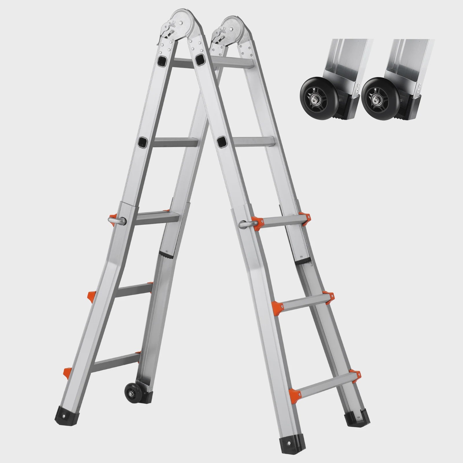 SucceBuy Telescopische Ladder A-Frame Compact Aluminium Multifunctioneel Draagbaar